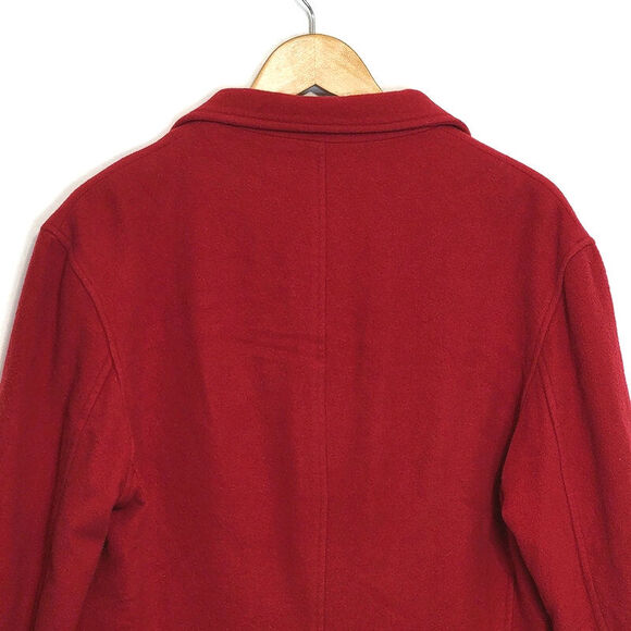 Express Vintage Red Wool Cashmere Blazer Coat Soft Single Breasted Chic Fall M - Picture 9 of 15
